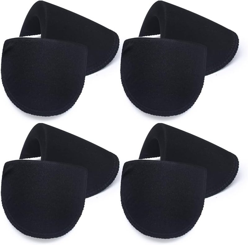 SEMINI 4 Pairs Black Covered Set-in Shoulder Pads Sewing Foam Pads for Blazer Suit Coat Jacket Clothes - Image 2